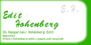 edit hohenberg business card